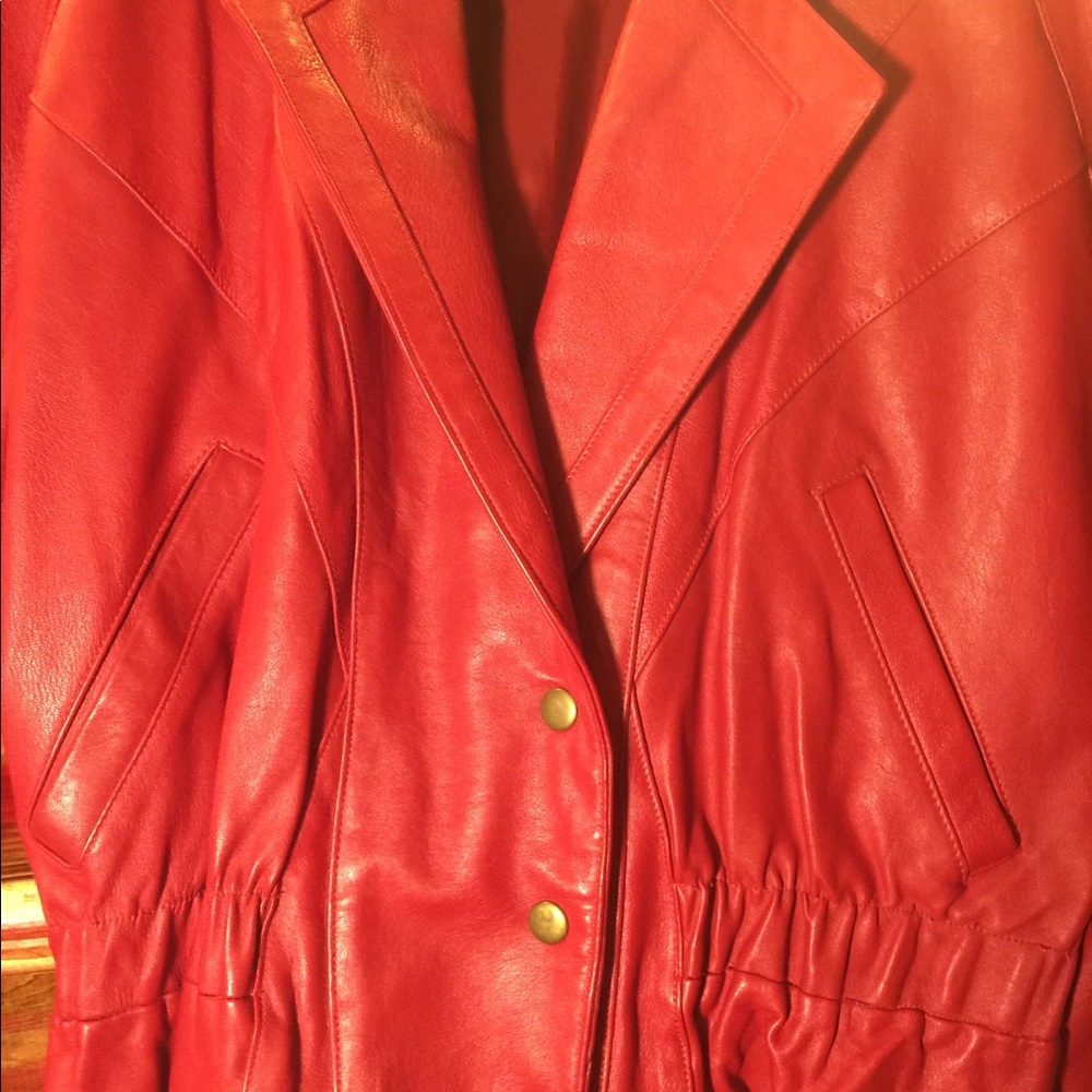 Vintage lipstick red Beyond Leather jacket